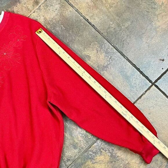 Alfred Dunner Red Floral Embroidered Sweatshirt 2X - Picture 5 of 10